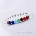 2016 Moda Urbana 7Chakra Piedra 8mm Tipo Material Granos sueltos Pulsera de Streth